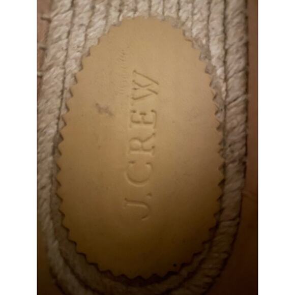 J.Crew Red Stripe Espadrilles Raffia Parrot Palm Tree Flats Vacation Cruise 8,5 - Picture 8 of 9
